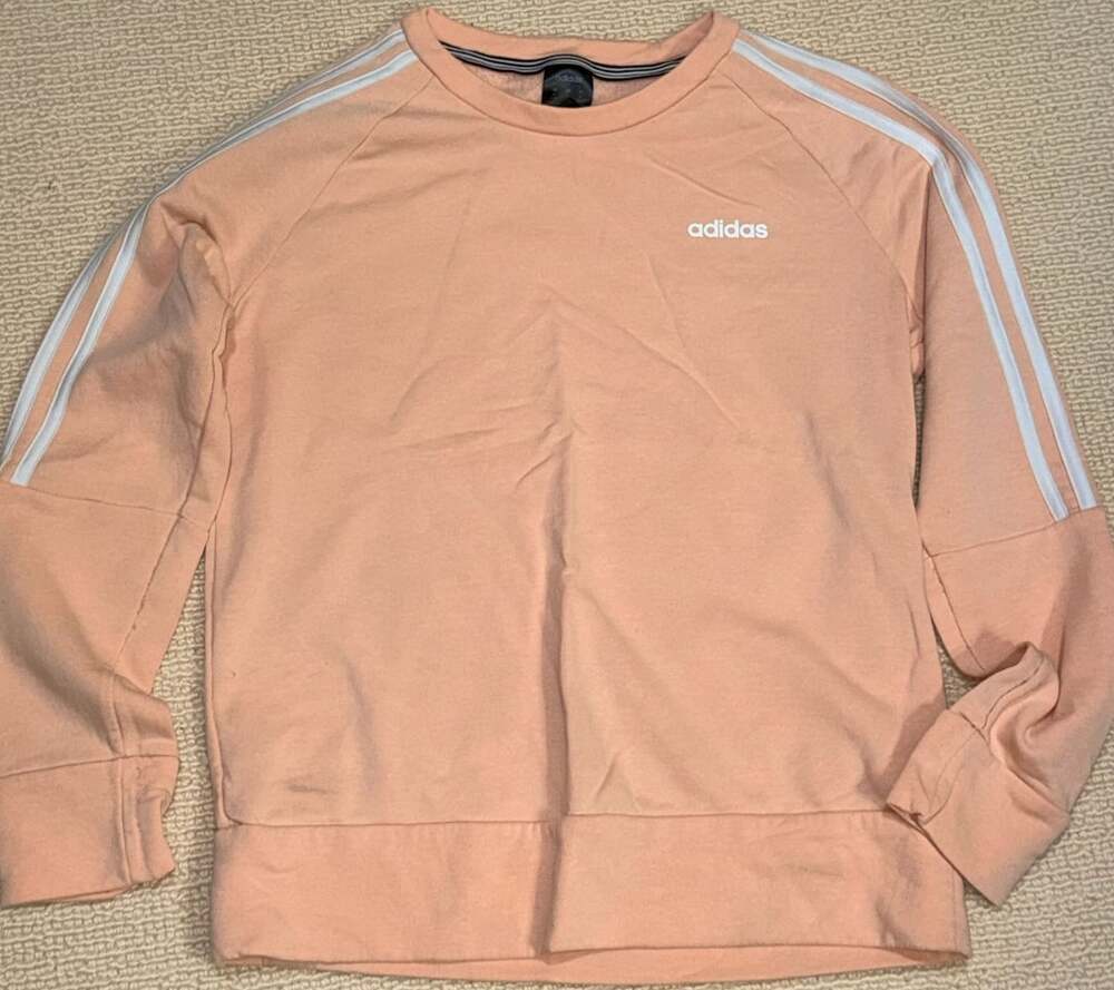 Adidas Sweatshirt Size M Peach Striped Crewneck